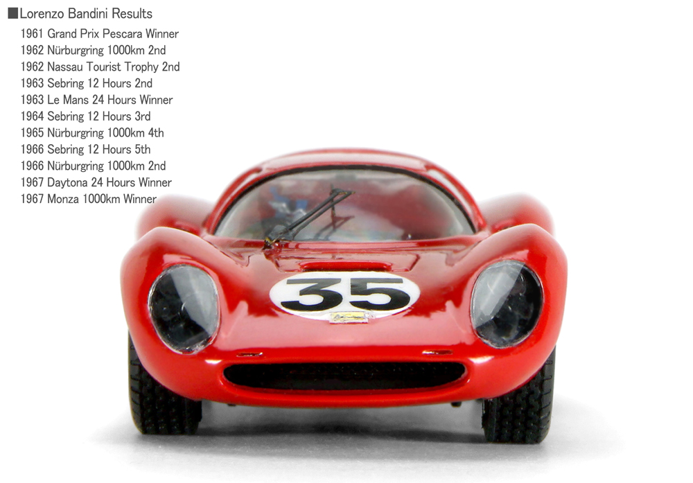 Ferrari Dino 206S #0852 1966 Monza1000Km No.35 10Th (P2.0 Class 4th) Driven by Bandini/Scarfiotti 1/43 Art Model